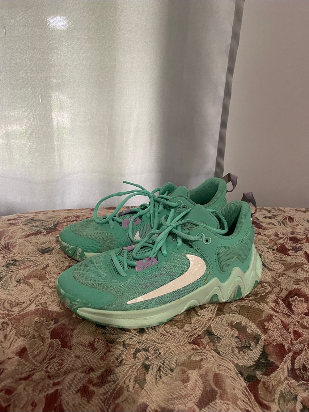 Nike Kids Mint Green Sneakers with White Swoosh
